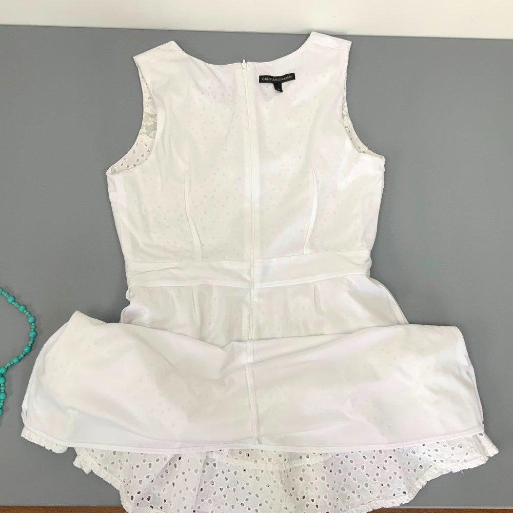 Chris McLaughlin White Eyelet & Lace Cotton Dress Cottagecore Artsy Sz 12 - Picture 14 of 16